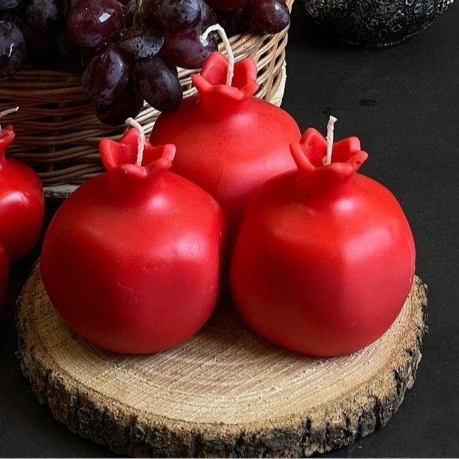 شمع انار یلدا سایز بزرگ قیمت عمده 15 عددی 