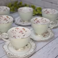 ست چایخوری چینی مینیاتوری 6 نفره برند نیو بن چین سرامیکی ظریف و شیک