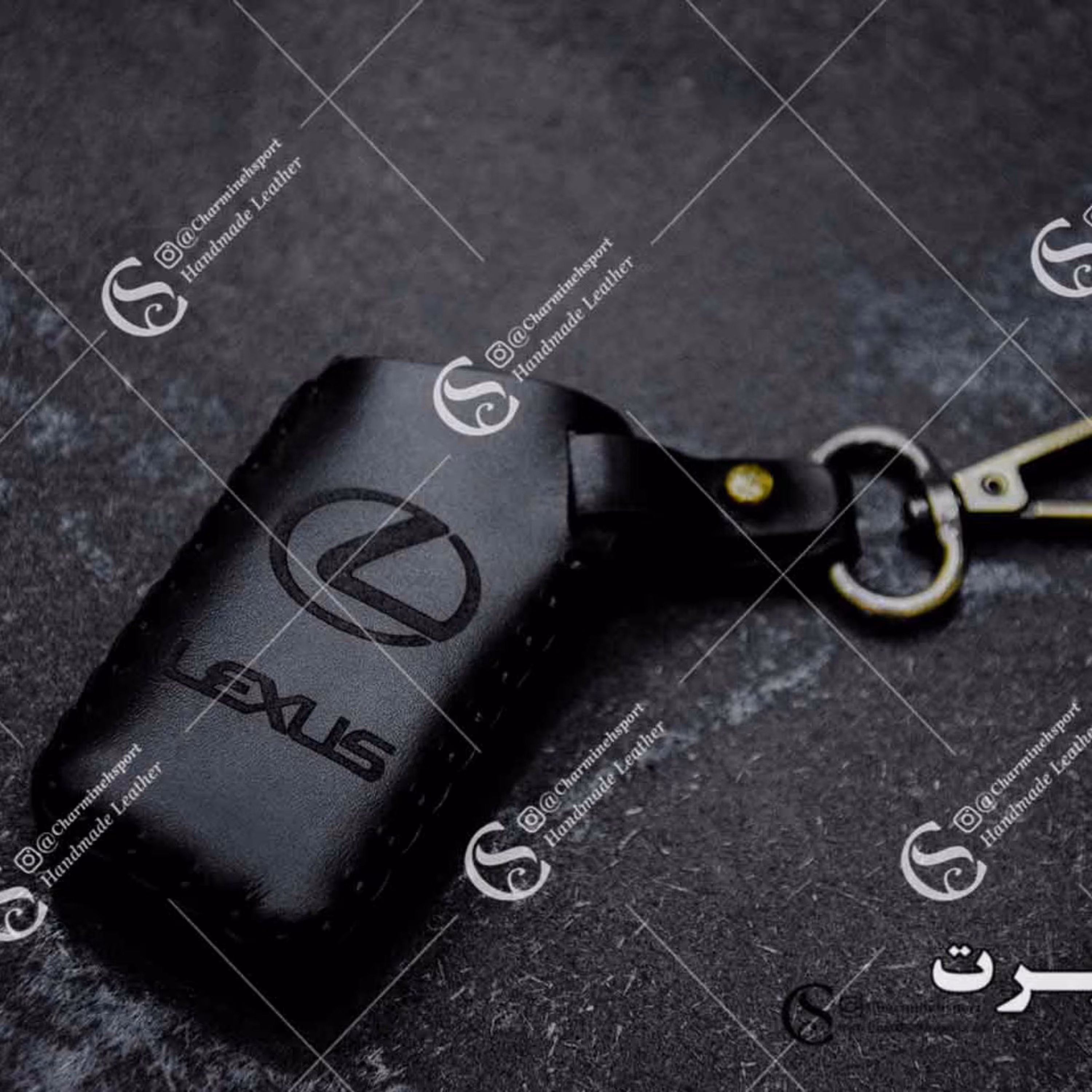 جاسوییچی چرم طبیعی گاوی مشکی مناسب لکسوس 