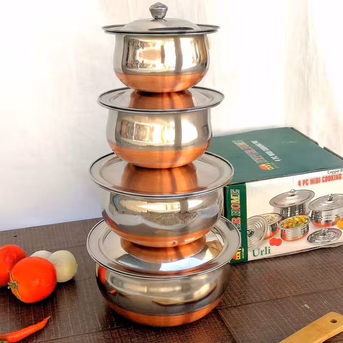 سرویس قابلمه دیزی سایز کوچک استیل 8 پارچه 