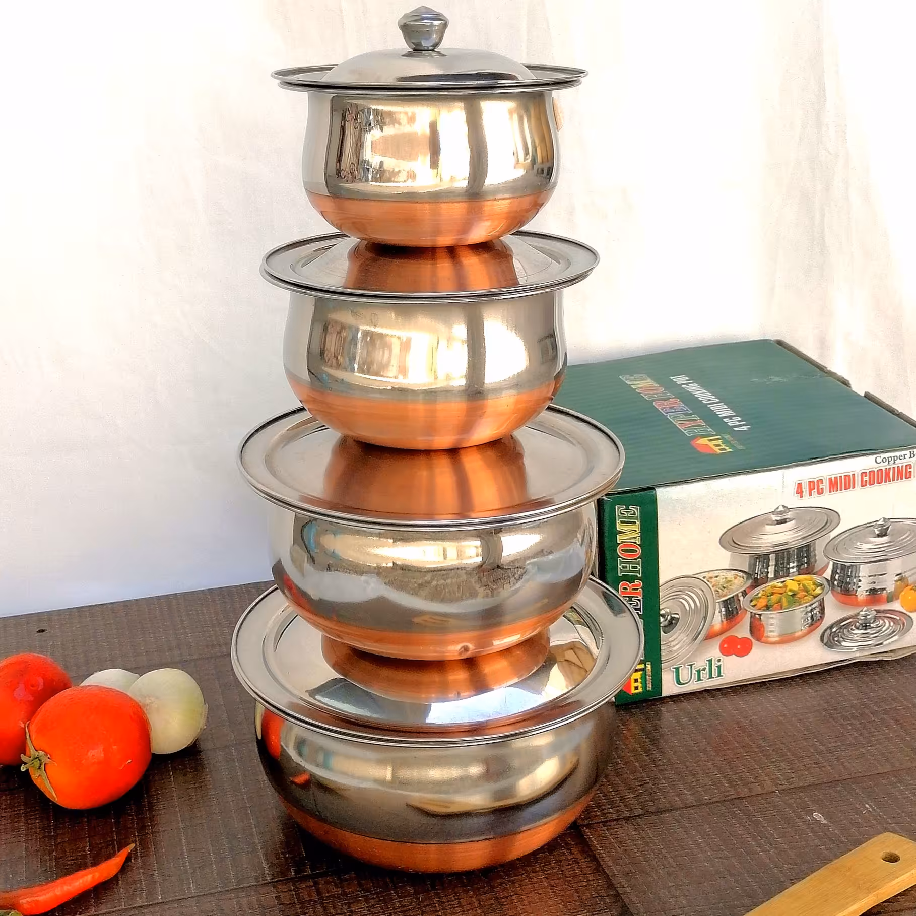 سرویس قابلمه دیزی سایز کوچک استیل 8 پارچه 