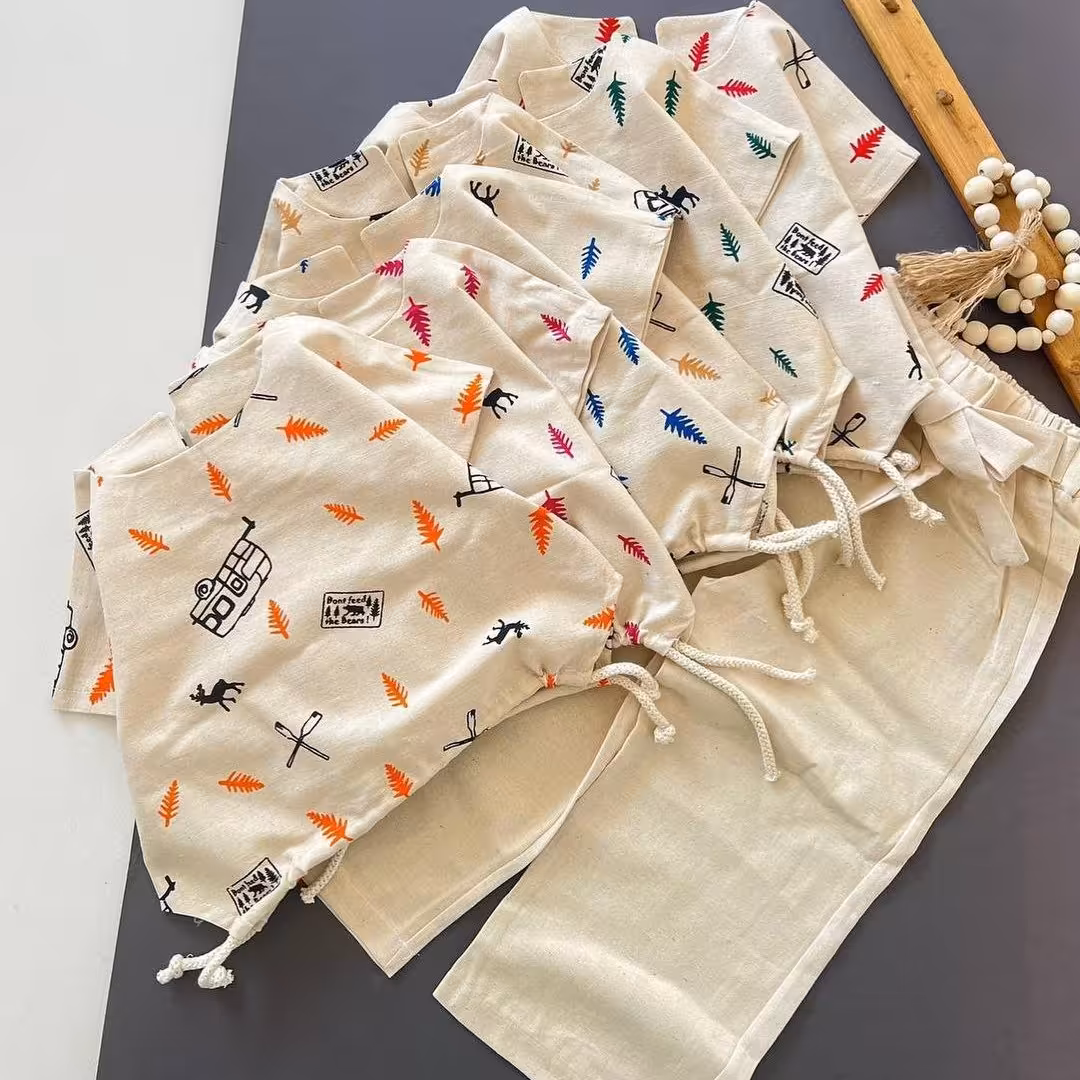 کراپ شلوار دخترانه گل 