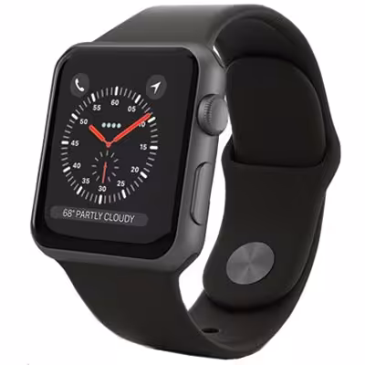 ساعت هوشمند اپل سری 3 مدل 38mm Space Gray Aluminum Case with Black Sport Band-MQKV2LL/A