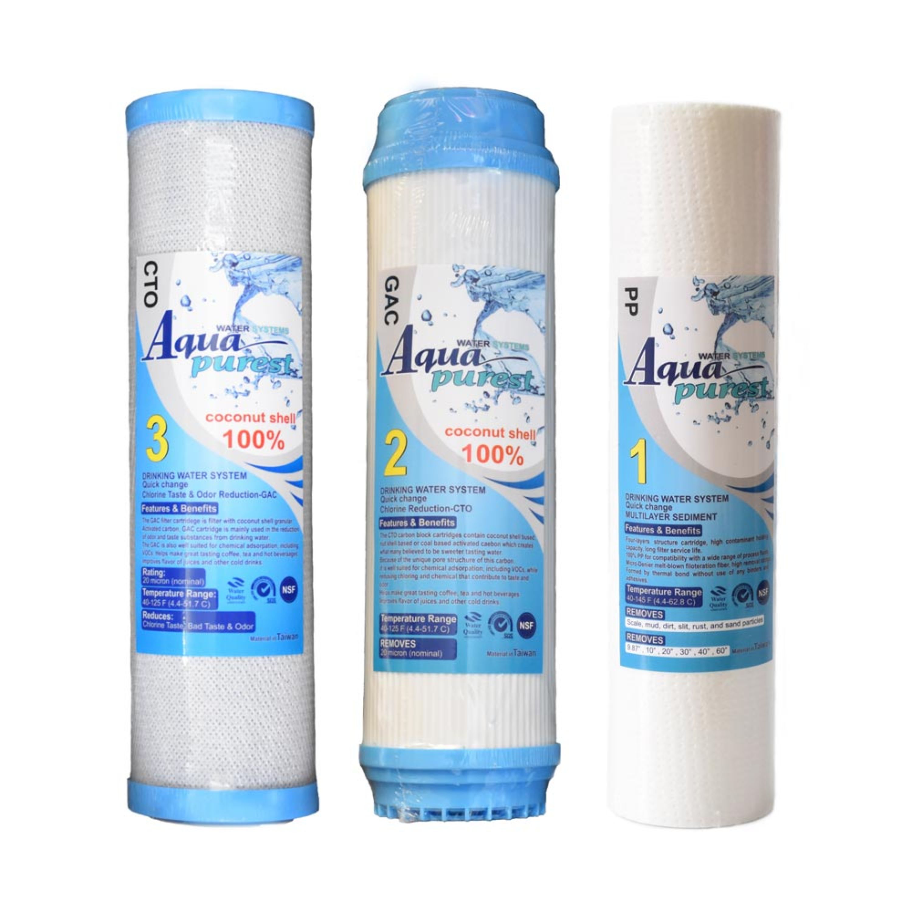 فیلتر دستگاه تصفیه کننده آب آکواپیورست مدل گیاهی مجموعه 3 عددی