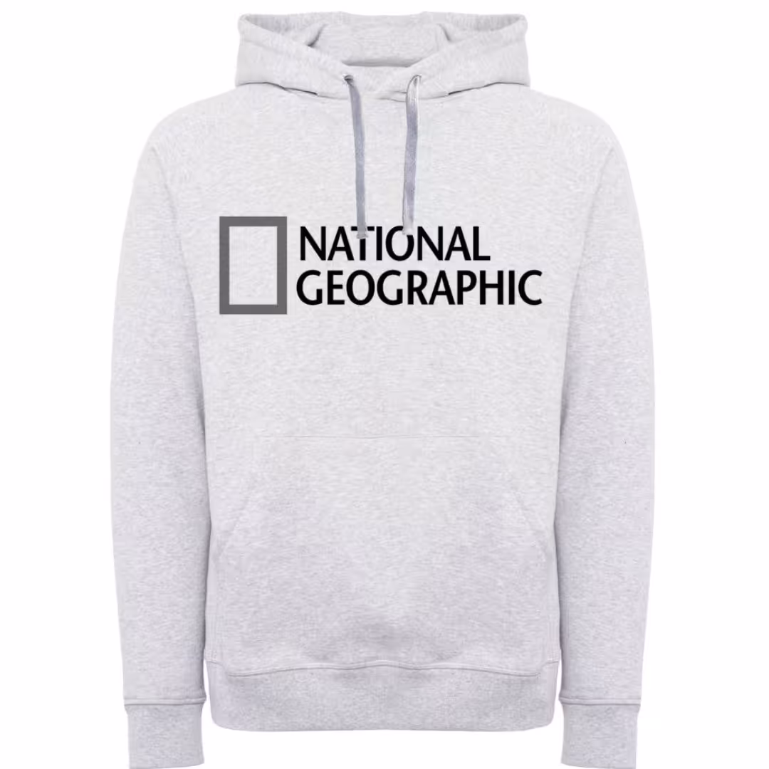 هودی اسپرت مردانه وپسرانه کلاه دار مدل جئوگرافیک رنگ سفید داخل کرک کد NOC40