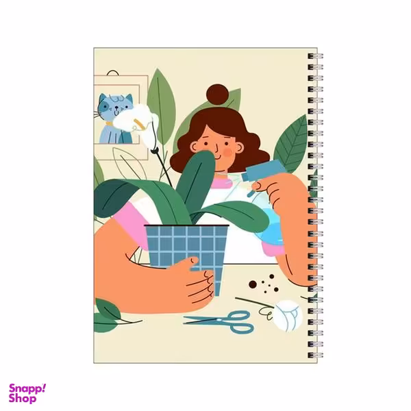 دفتر مشق 100 برگ بامبیلیپ طرح گل آرایی کد 7328875