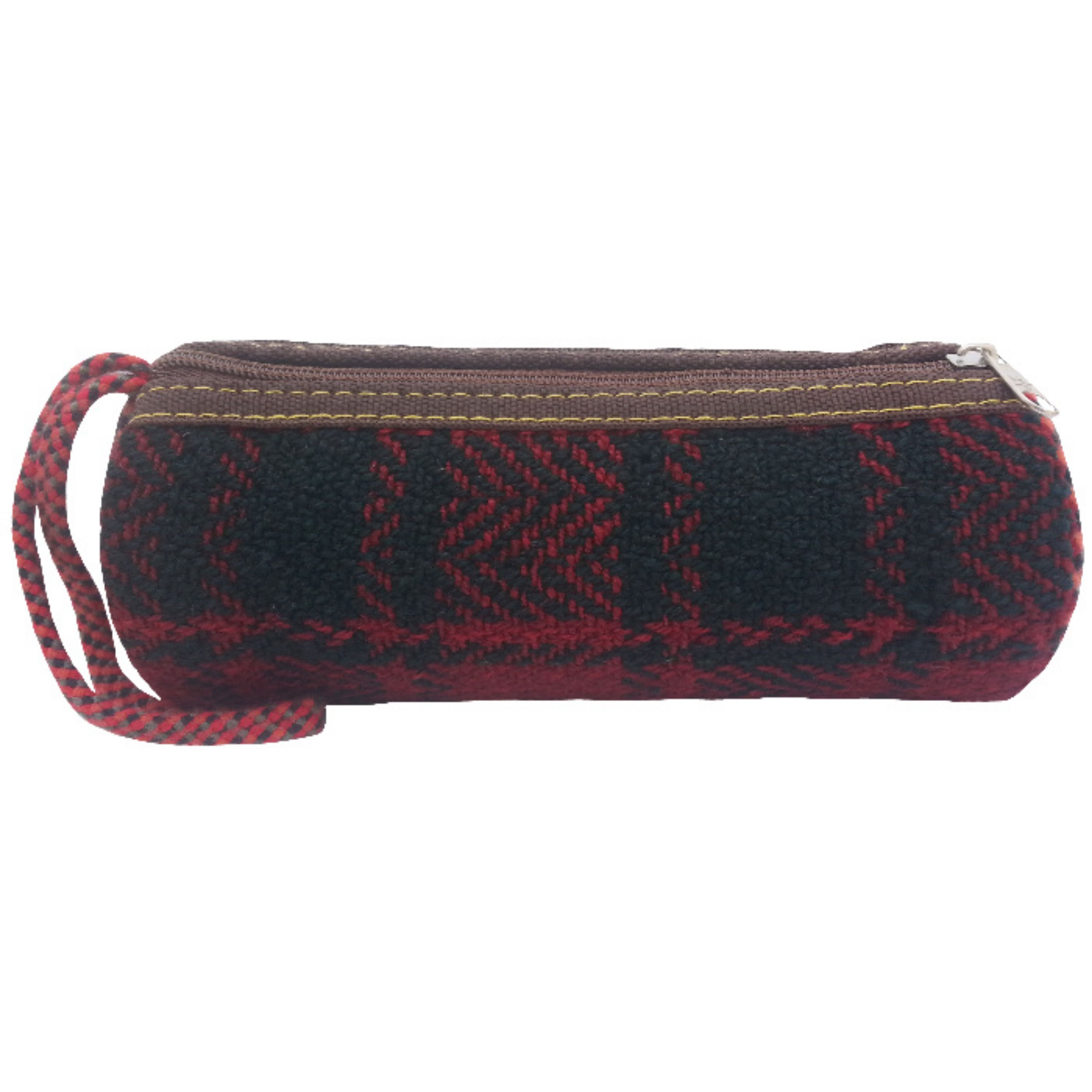 جامدادی گلیم دستباف  کد JAMEDGLI21  نفیس زیپ قوی  رنگ زرشکی مشکی