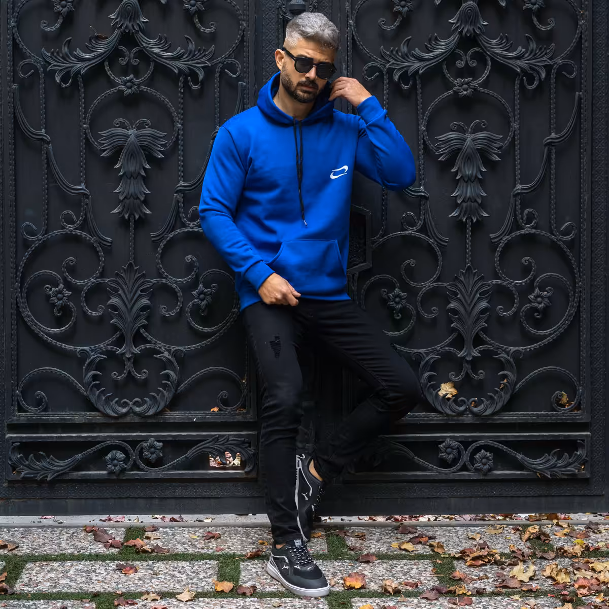 هودی مردانه نایک آبی مدل Zanko