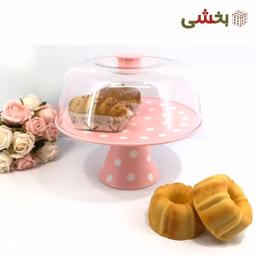 ظرف کاپ کیک خالدار مدل پایه دار