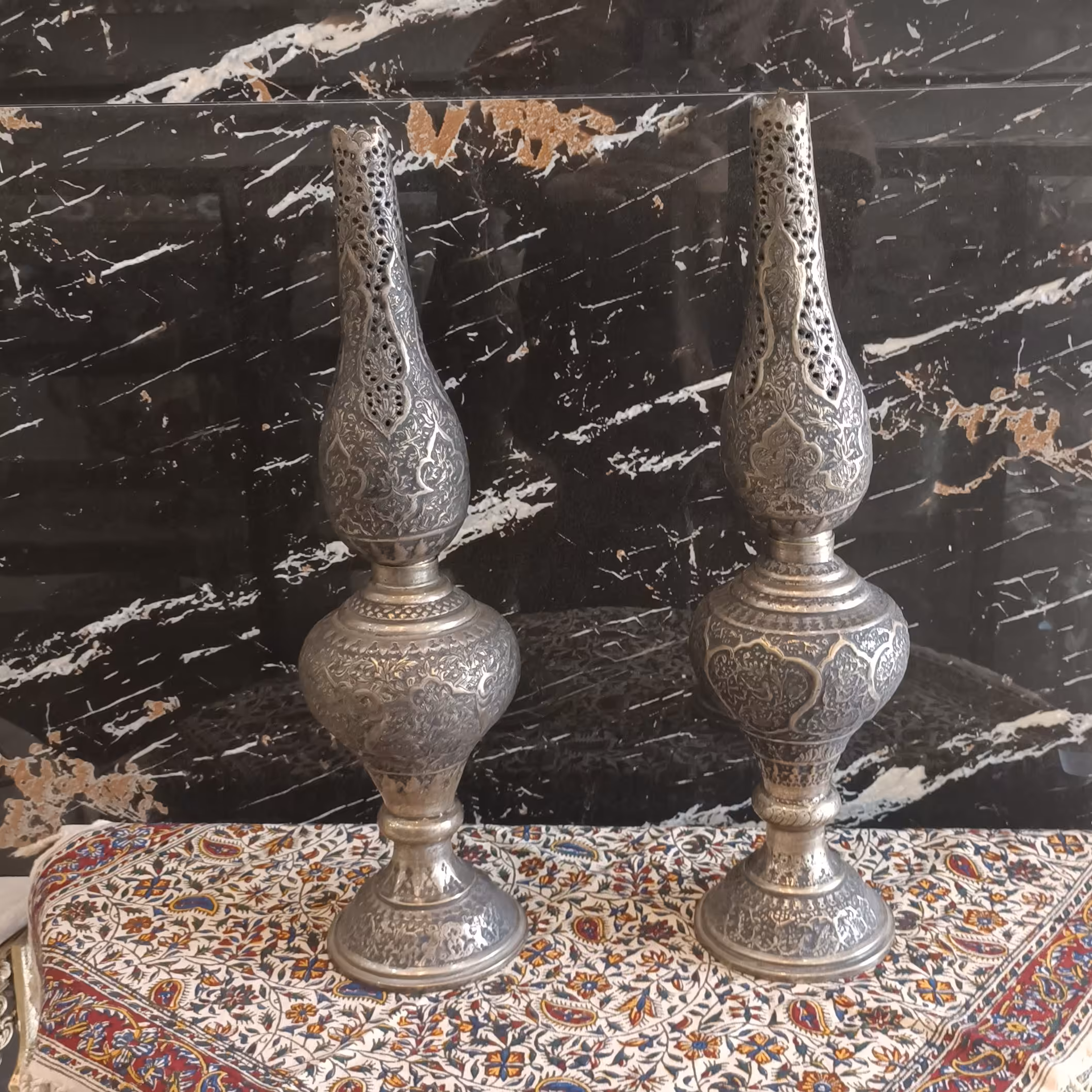 چراغ گرد سوز قلم کاری 