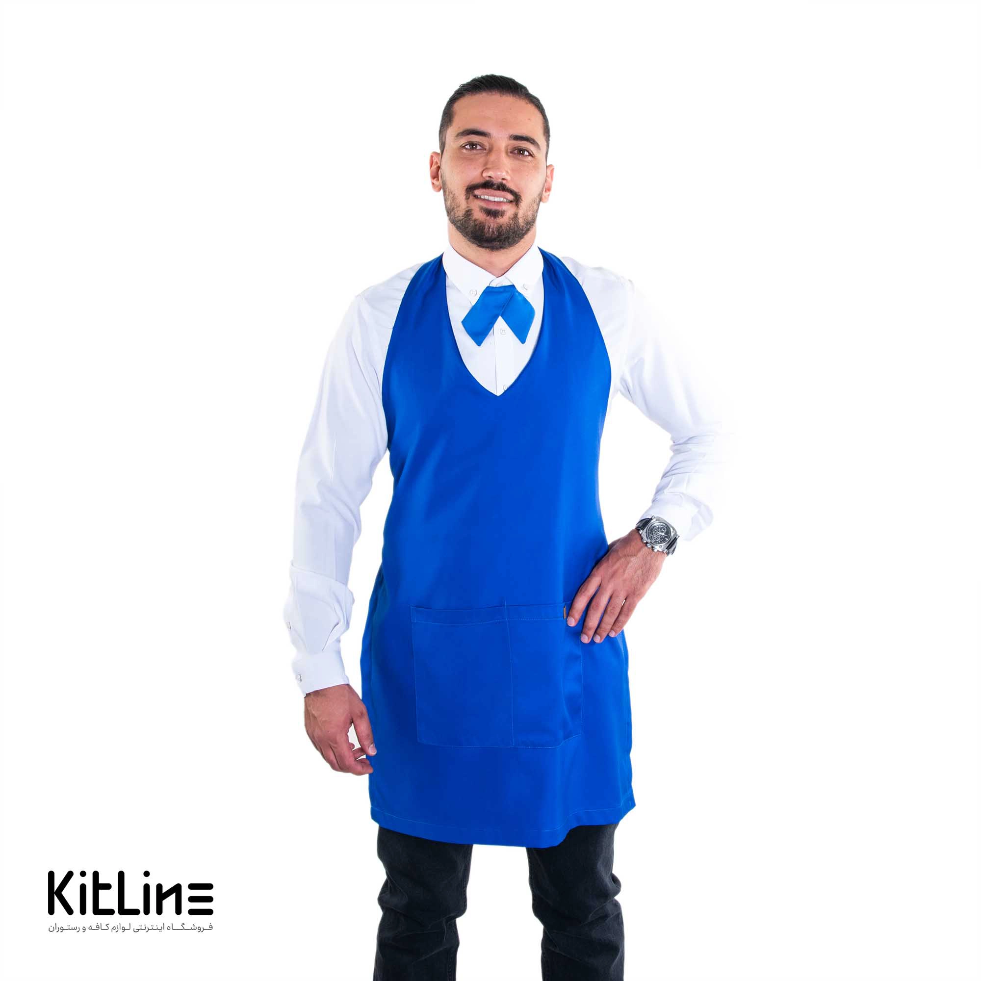 پیشبند کجراه فلامنت یقه هفت آبی سارا فرم