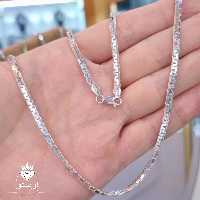 زنجیر نقره  سوپر تراش ونیزی تخت ضخیم ایتالیا  با عیار 925 و طول 60cmبهترین کیفیت 