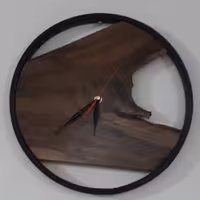 ساعت طرح روستیک چوبی قطر 35 سانت (چوب گردو) 