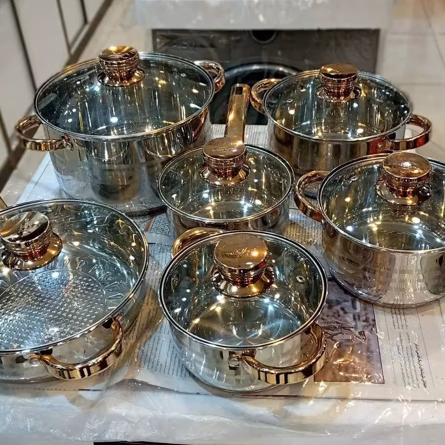 سرویس قابلمه استیل کف چدن برند رویال کوین آلمان