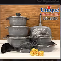 سرویس قابلمه 15 پارچه طوسی نقره ای بلا کد 8843

