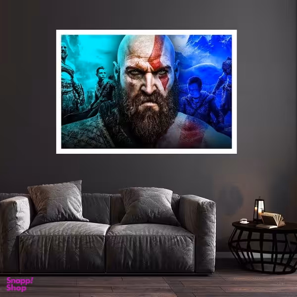 تابلو بکلیت طرح بازی God of War مدل قاب شاسی W-s9648