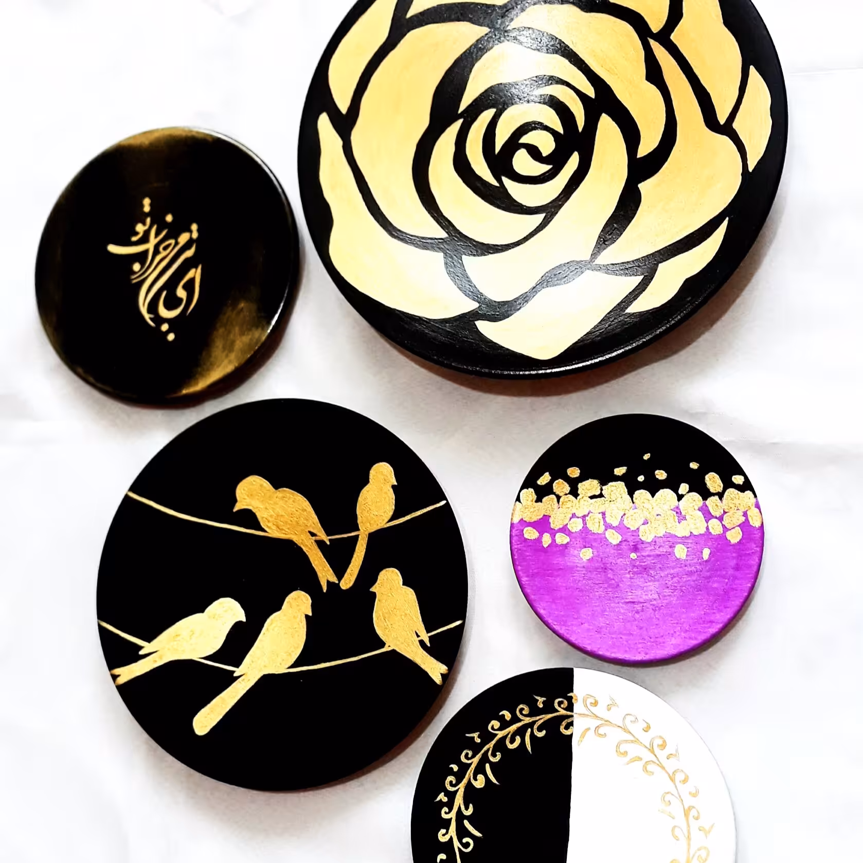 ست 5 تکه مشکی -طلایی