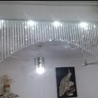 پرده هلالی کریستالی  اقتصادی 2 پک بیست و هشت ریسه ای ریسه ای و ارسال رایگان