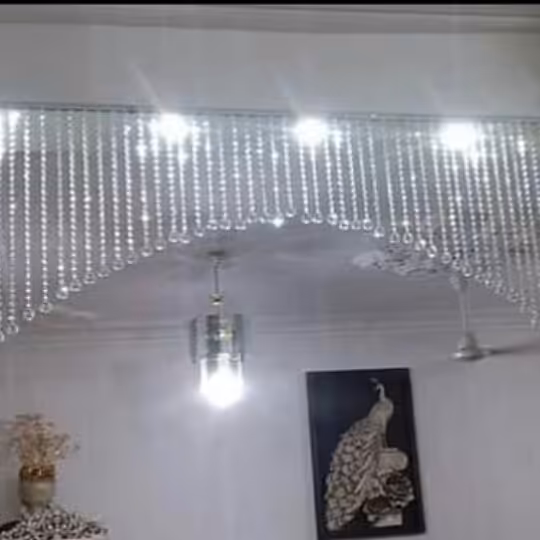 پرده هلالی کریستالی  اقتصادی 2 پک بیست و هشت ریسه ای ریسه ای و ارسال رایگان