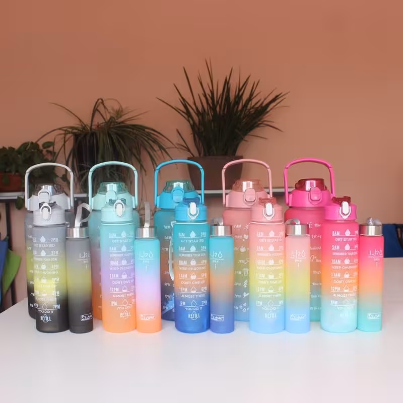 قمقمه 3 تایی در 3 سایز آبرنگی