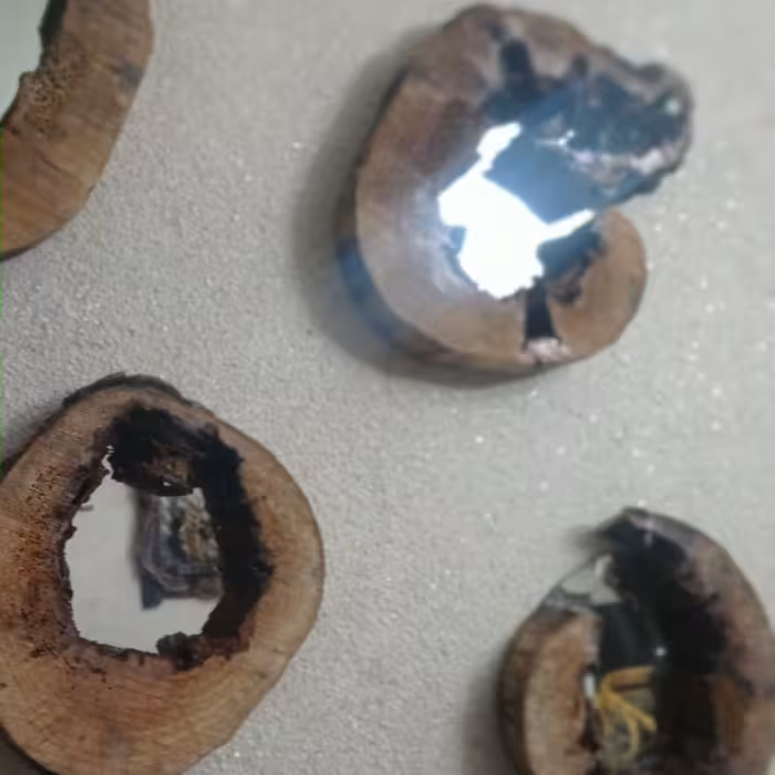 پک 3تایی آینه با چوب طبیعی