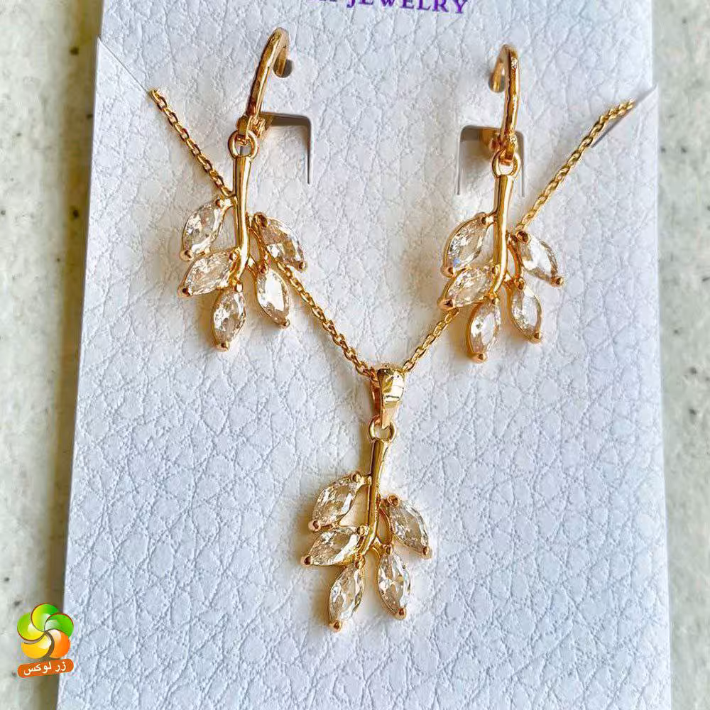 نیم ست مارک وای اس ایکس مدل برگ نگین دار