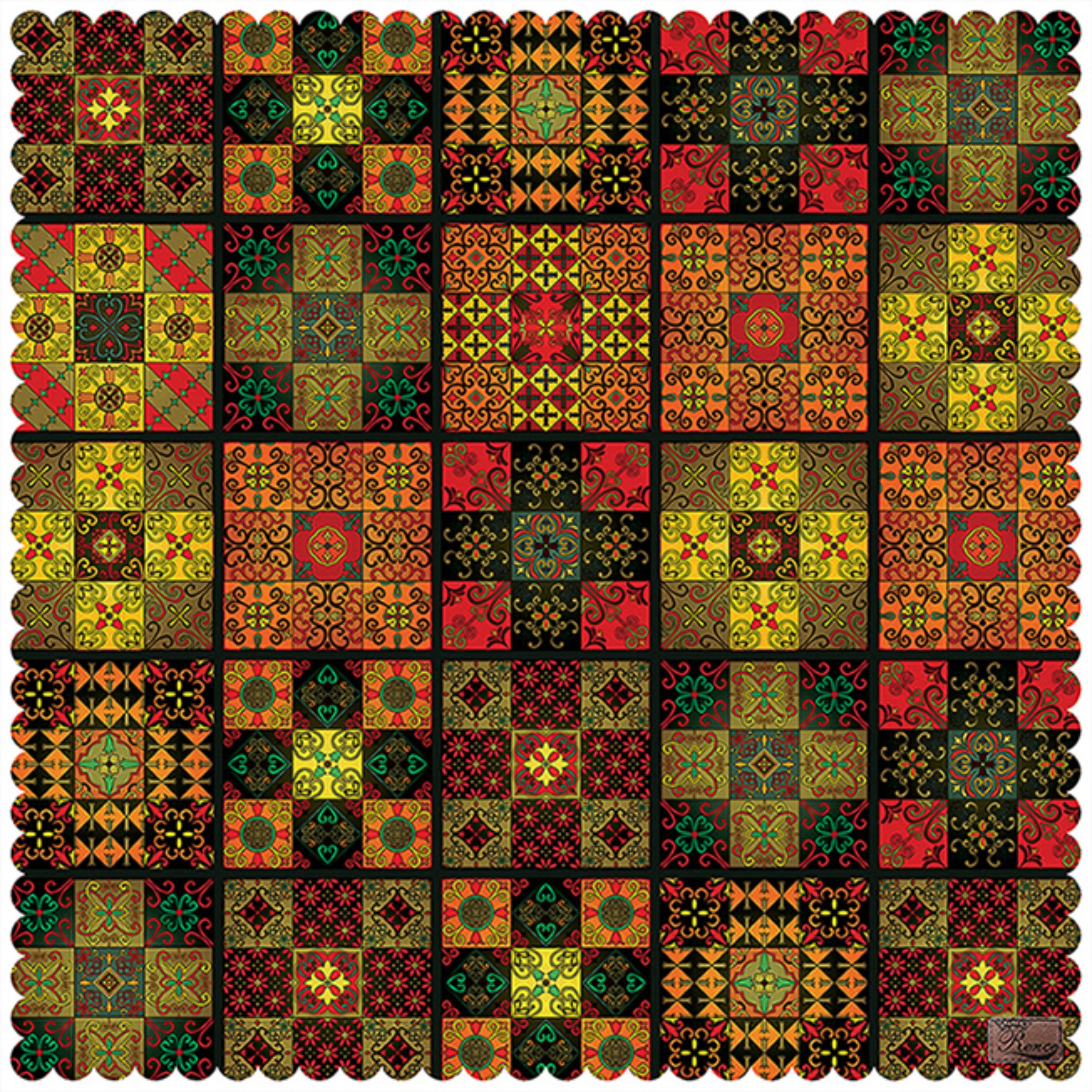 رومیزی مخمل طرح سنتی سایز 140 در 140 مدل T7-551 شرکت رنس