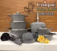 سرویس 16 پارچه طوسی نقره ای لاین یونیک مدل UN-7724