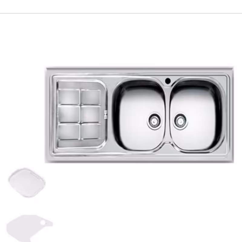 سینک آشپزخانه رو کار استیل ورق 8 عمق زیاد براق ،لگن چپ و راست موجود می باشد