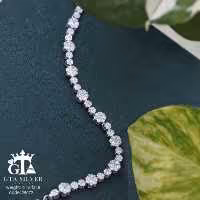 دستبند نقره دخترانه ظریف و جذاب مدل فلاور کد 25072