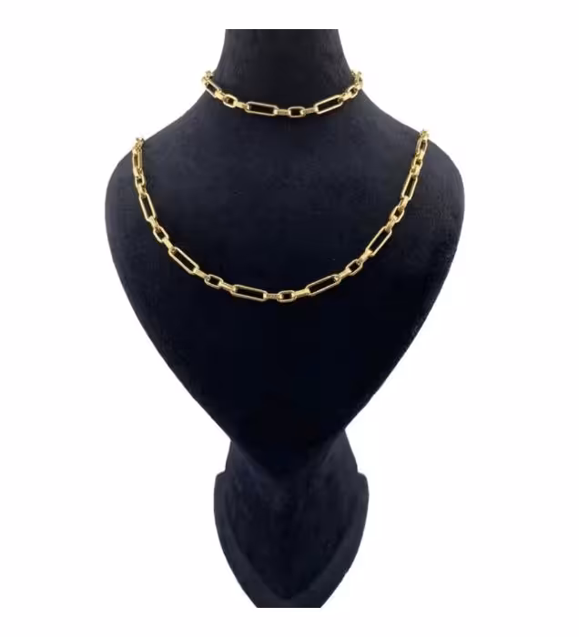 نیم ست طلا زنانه 18 عیار مدل حلقه ای - 18.5 گرم