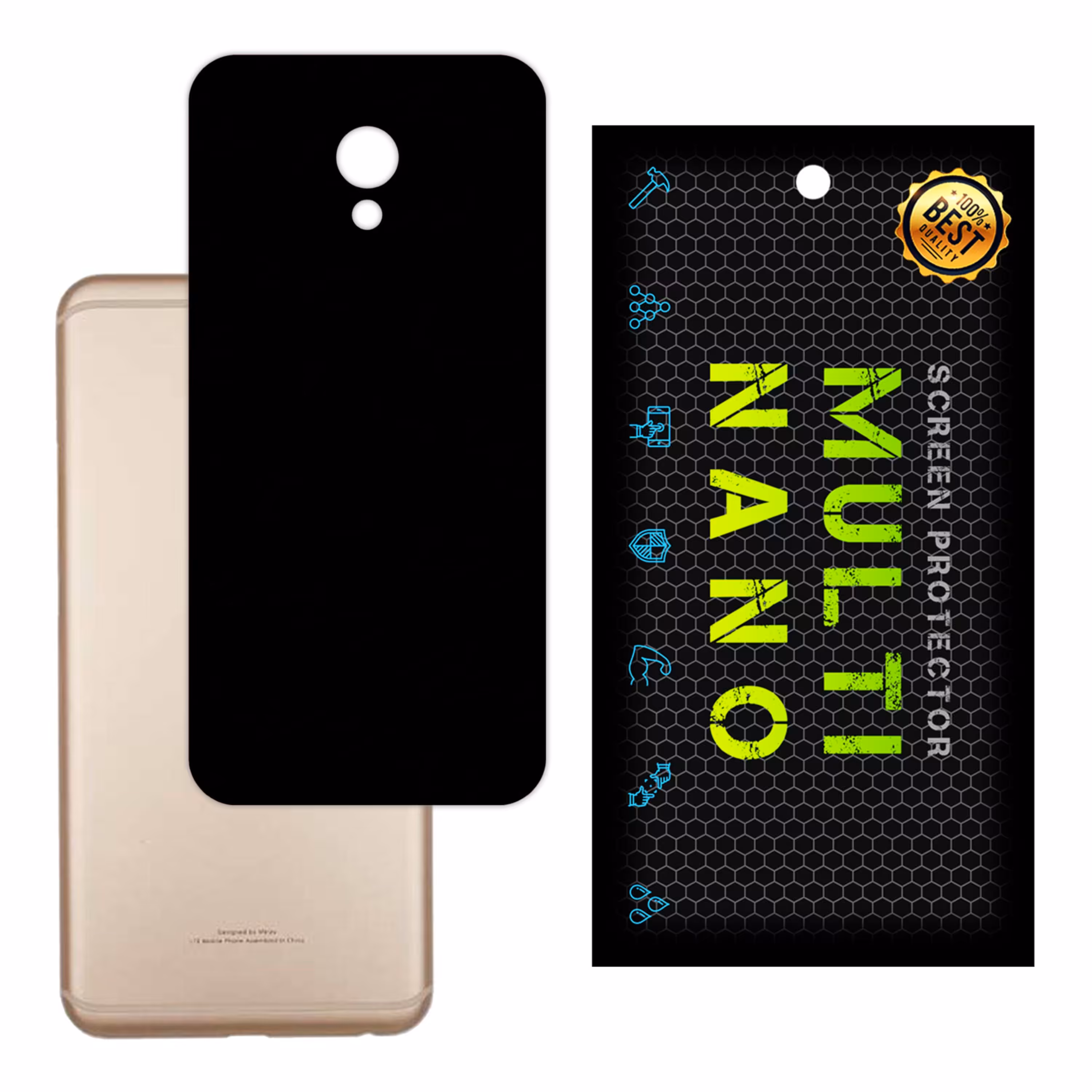 برچسب پوششی MultiNano مدل X-F1M-Black برای پشت موبایل میزو  MX6