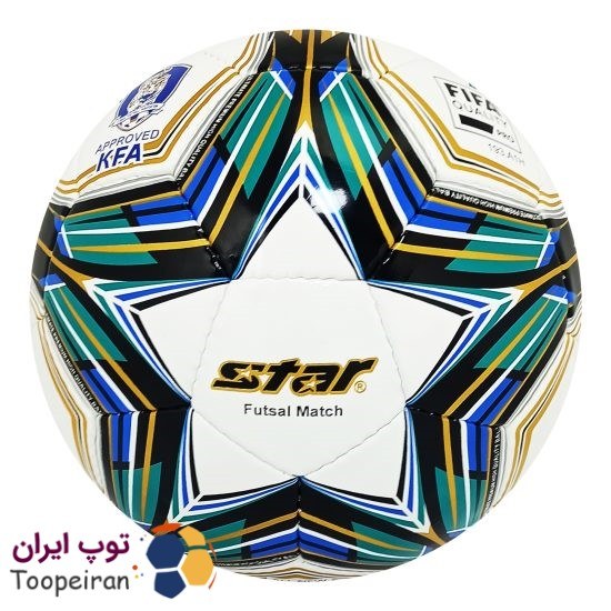 توپ فوتسال طرح استار جدید سایز 4 رنگ سفید
