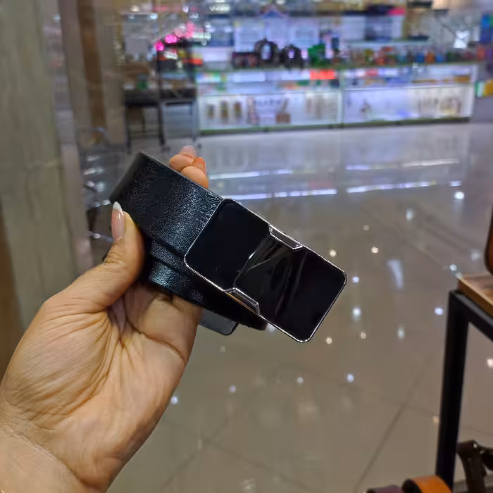 کمربند چرم گاومیشی با سگک مجلسی خارجی