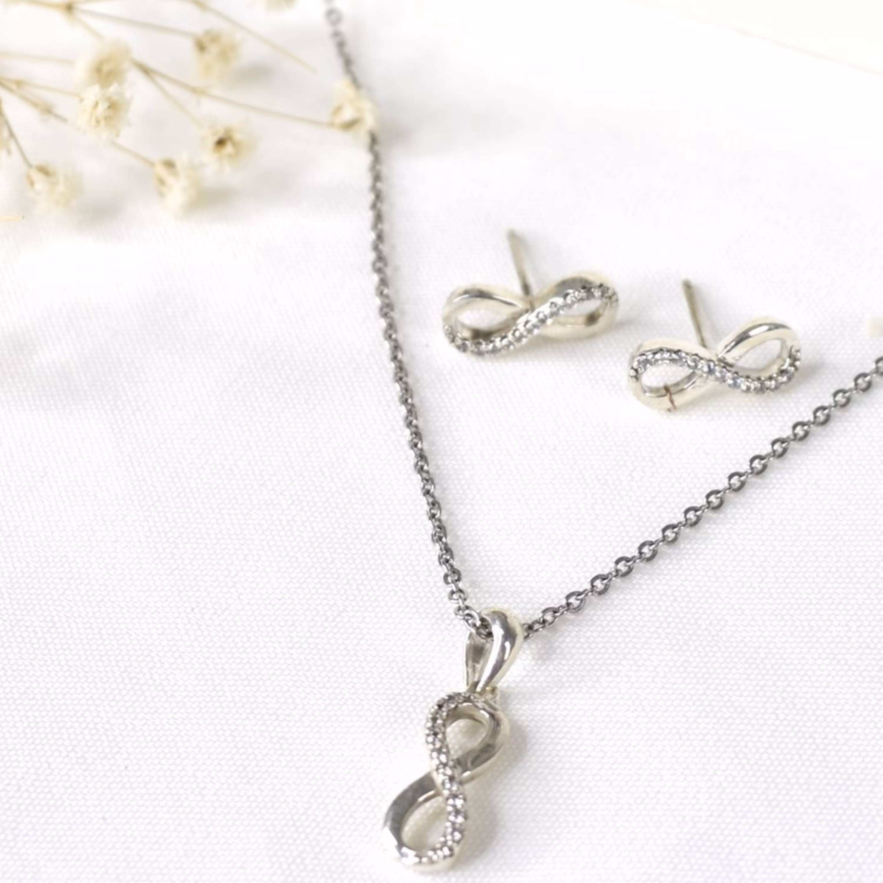 نیمست نقره 925 طرح بینهایت  ایتالیایی کد6938