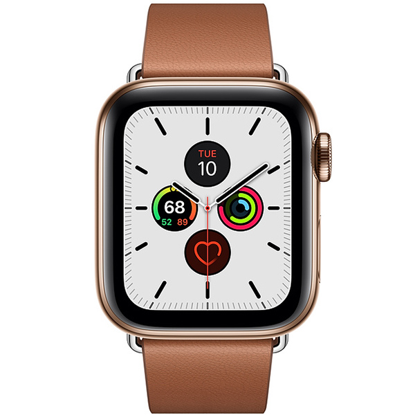 سری 5 استیل سلولار زنانه Gold Stainless Steel Case with Saddle Brown Modern Buckle - Hiapple.ir