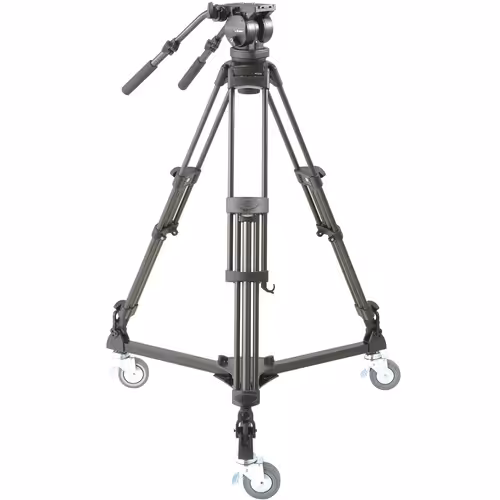 سه پایه فیلمبرداری لیبک مدل Libec LX10 Studio Two-Stage Aluminum Tripod System and H65B Head with Dual Pan Handles and Spreader Dolly