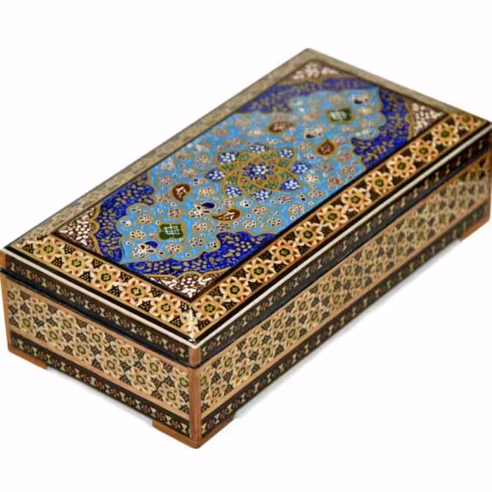 جعبه خاتم مینیاتور طرح تذهیب سایز 11 در 22 (دستکشدون)