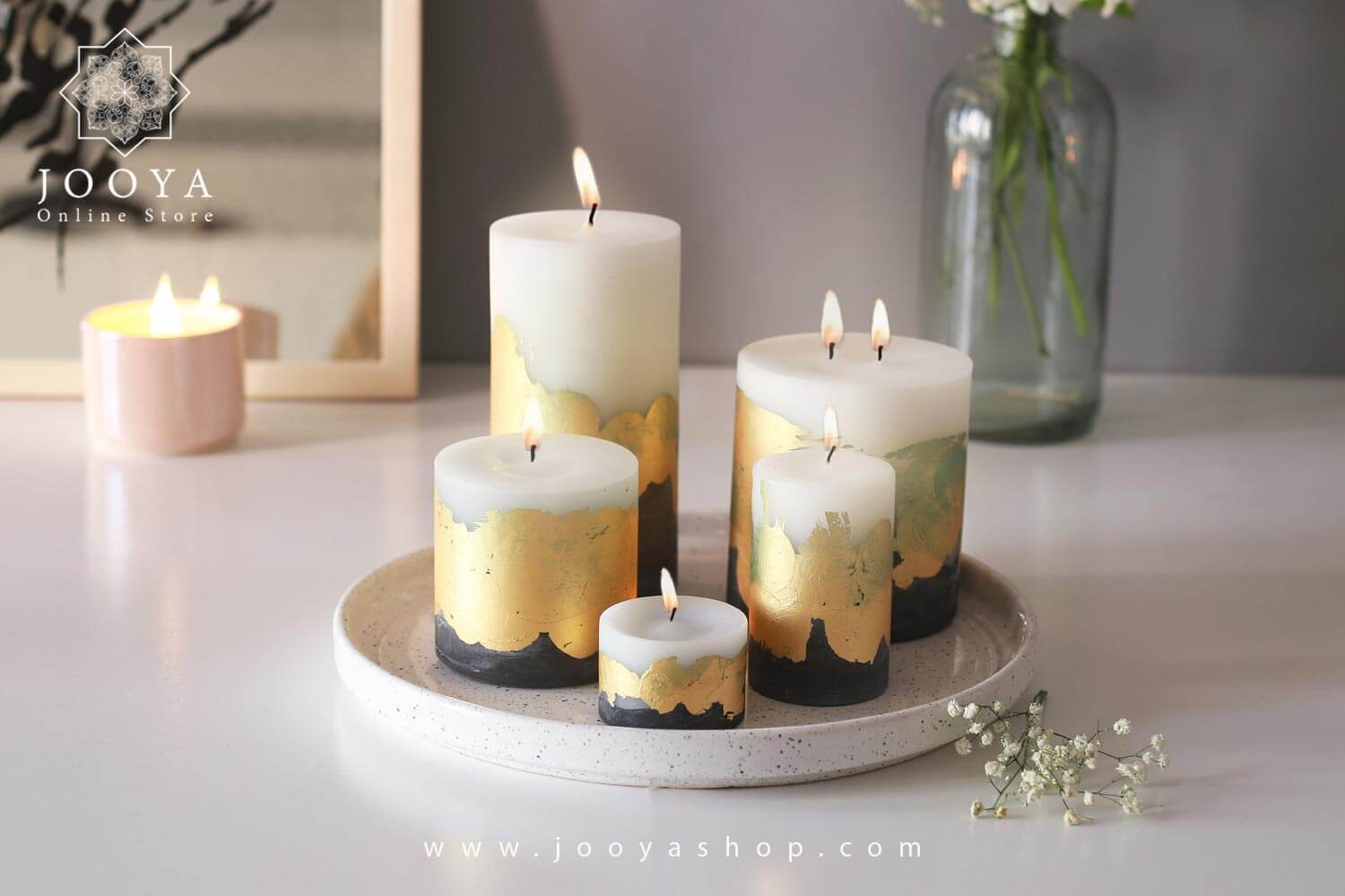 شمع با کاور طلا