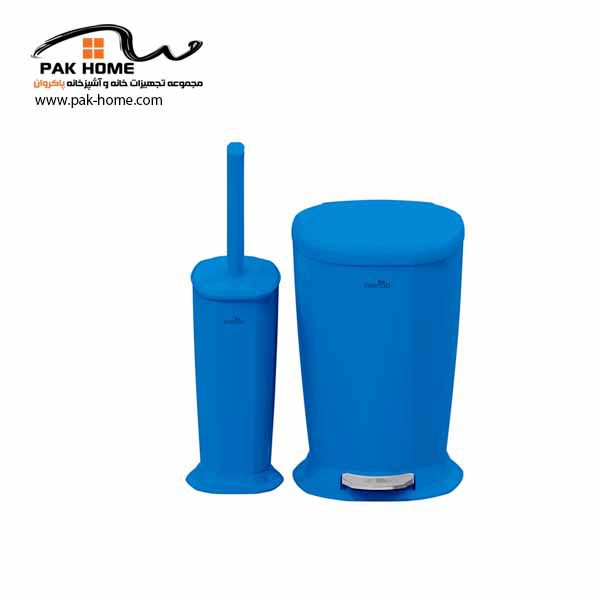 سطل زباله پدالی و برس ایمن آب مدل ورونا (آبی)
