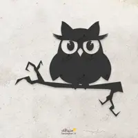 استیکر دیواری جغد چوبین از جنس چوب MDF - استیکر چوبی
