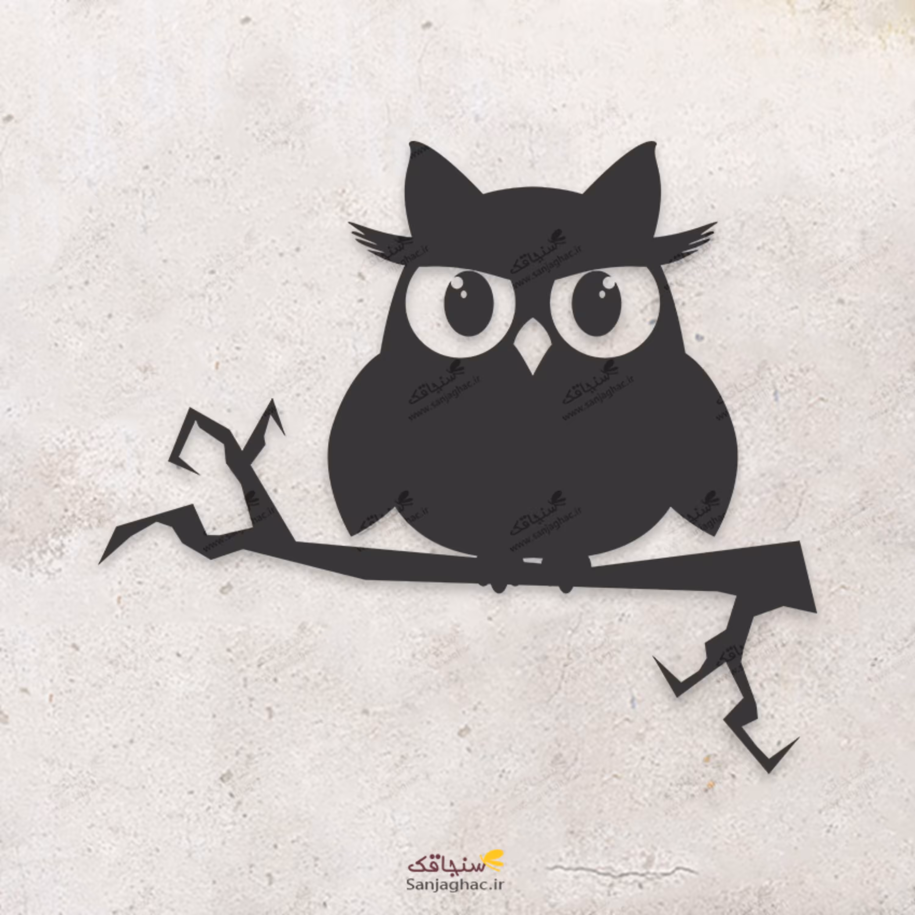 استیکر دیواری جغد چوبین از جنس چوب MDF - استیکر چوبی