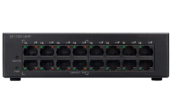 سوئیچ 16 پورت سیسکو مدل SF110D-16HP 16Port