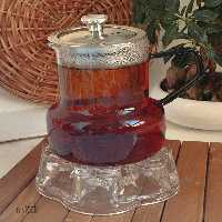 قوری پیرکس دسته مشکی با صافی استیل