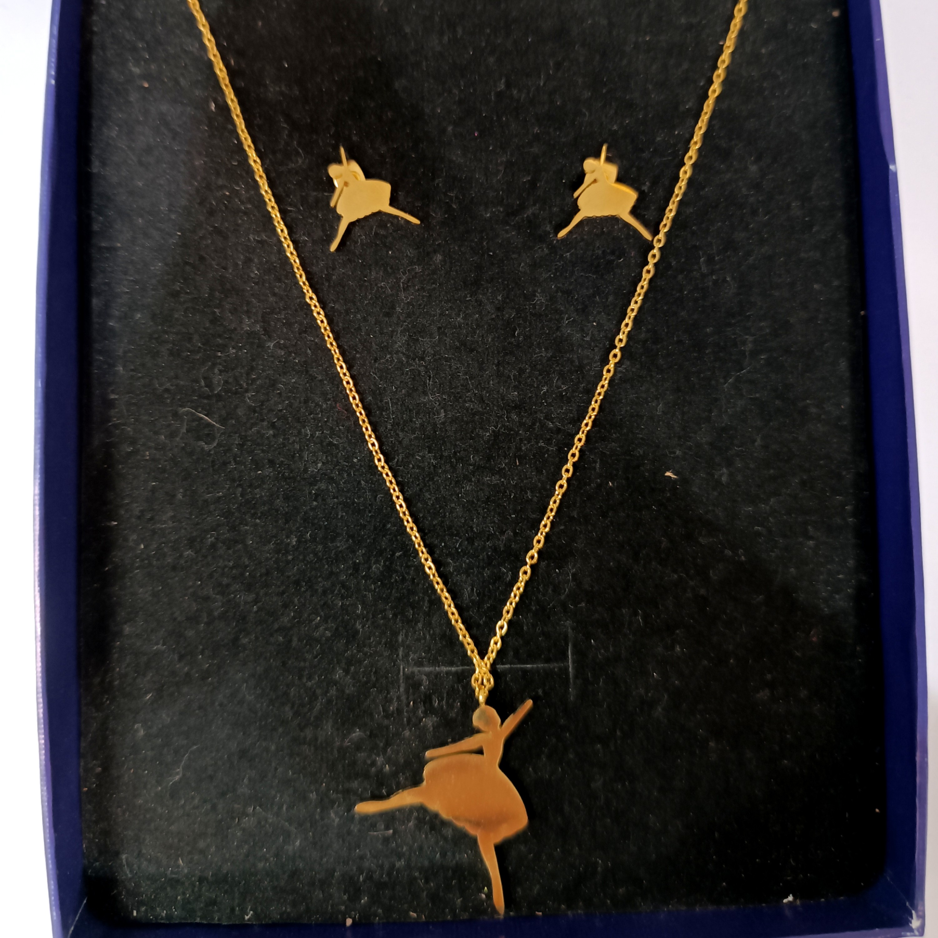 نیم ست استیل بالرین طلایی