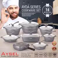 سرویس قابلمه گرانیتی 16 پارچه مدل آیدا از برند آیسل