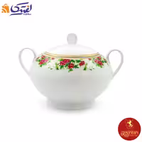 سوپ خوری چینی زرین ایتالیا اف طرح بیدگل 3256 سی سی - گل سرخی