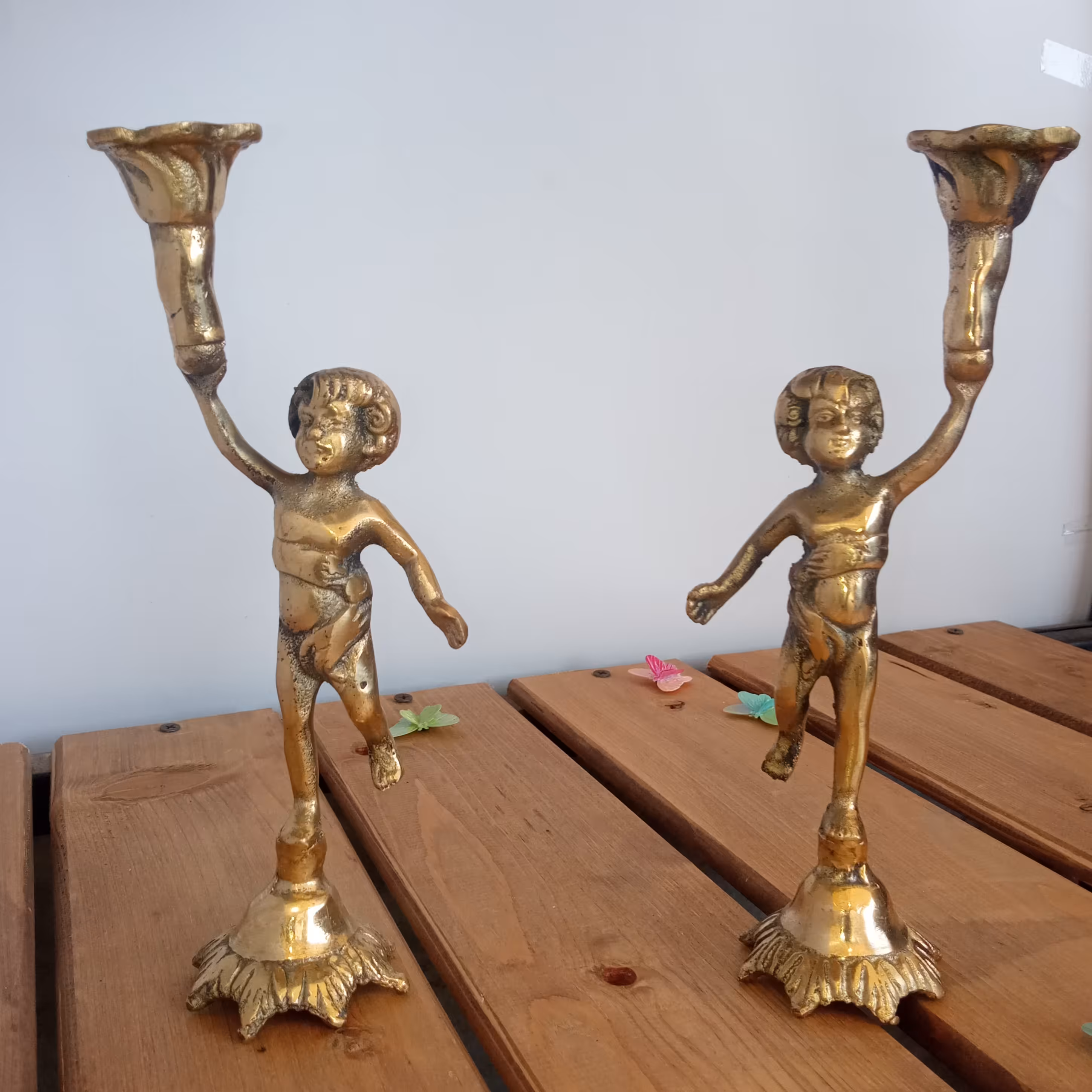 شمعدان بزرگ آدمک برنز وزن 800 گرم