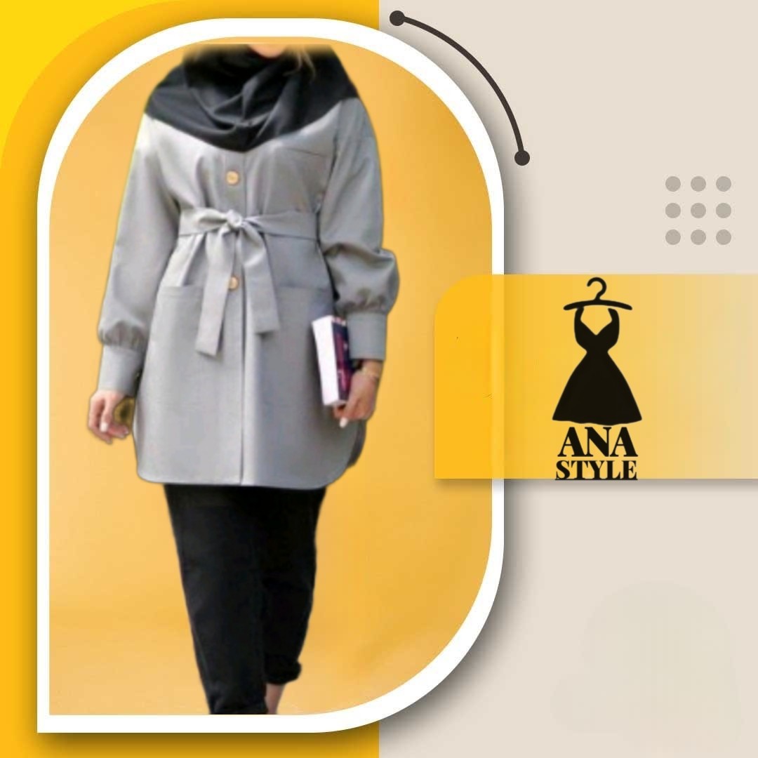 مانتو اسپرت زنانه جنس مانتو کرپ درجه یک، بلندی مانتو 95، گان دوزی شده سایز 38 تا54
