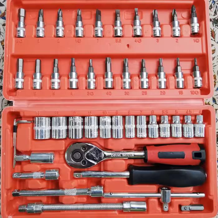 جعبه بکس 46 پارچه اسرانوی کروم وانادیوم سایز یک چهارم